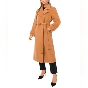Ted Baker Wool Blend Wrap Coat In Nougat Color .Ted Baker Size 10 Is Large(L)
